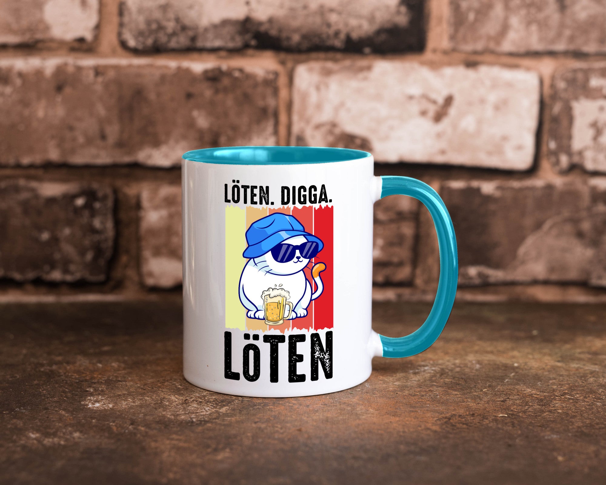 Löten Digga | Katze mit Bier Bierkatze Geschenk Tierliebhaber Humor lustiger