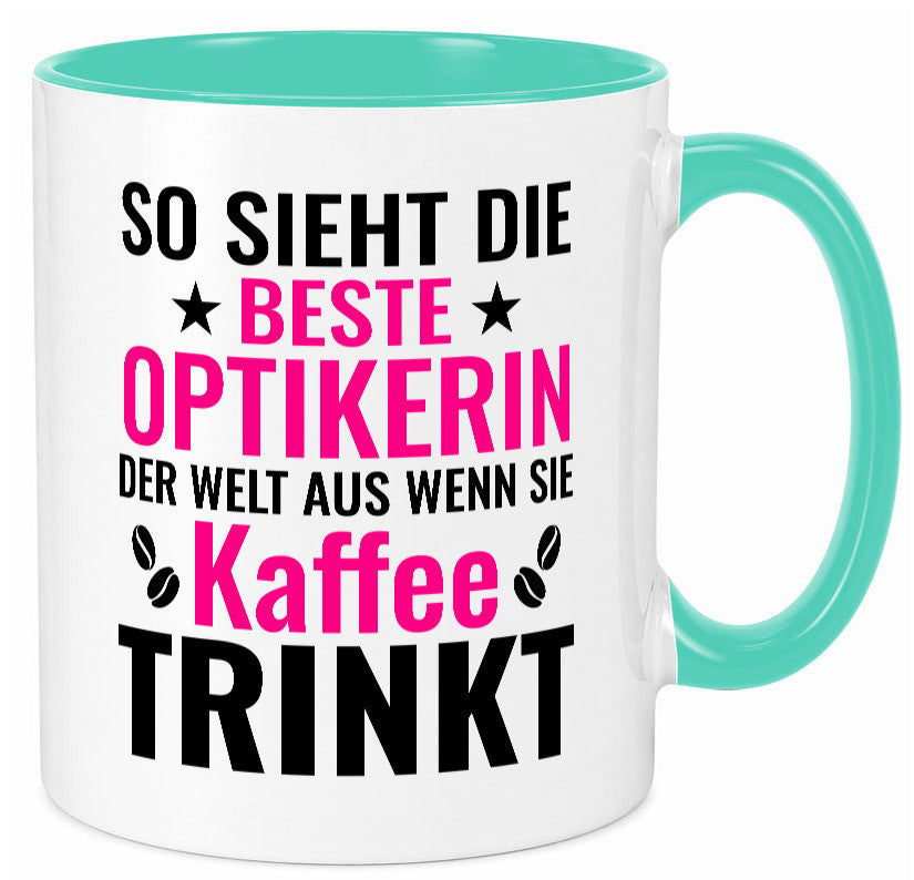 Kaffee trinkt: Optikerin | Augenoptik Geschenkidee Humor Tasse