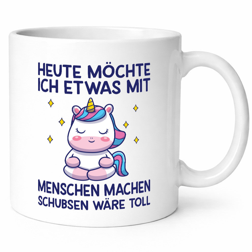Heute möchte ich Menschen schubsen | Einhorn lustiger Spruch Geschenk Humor