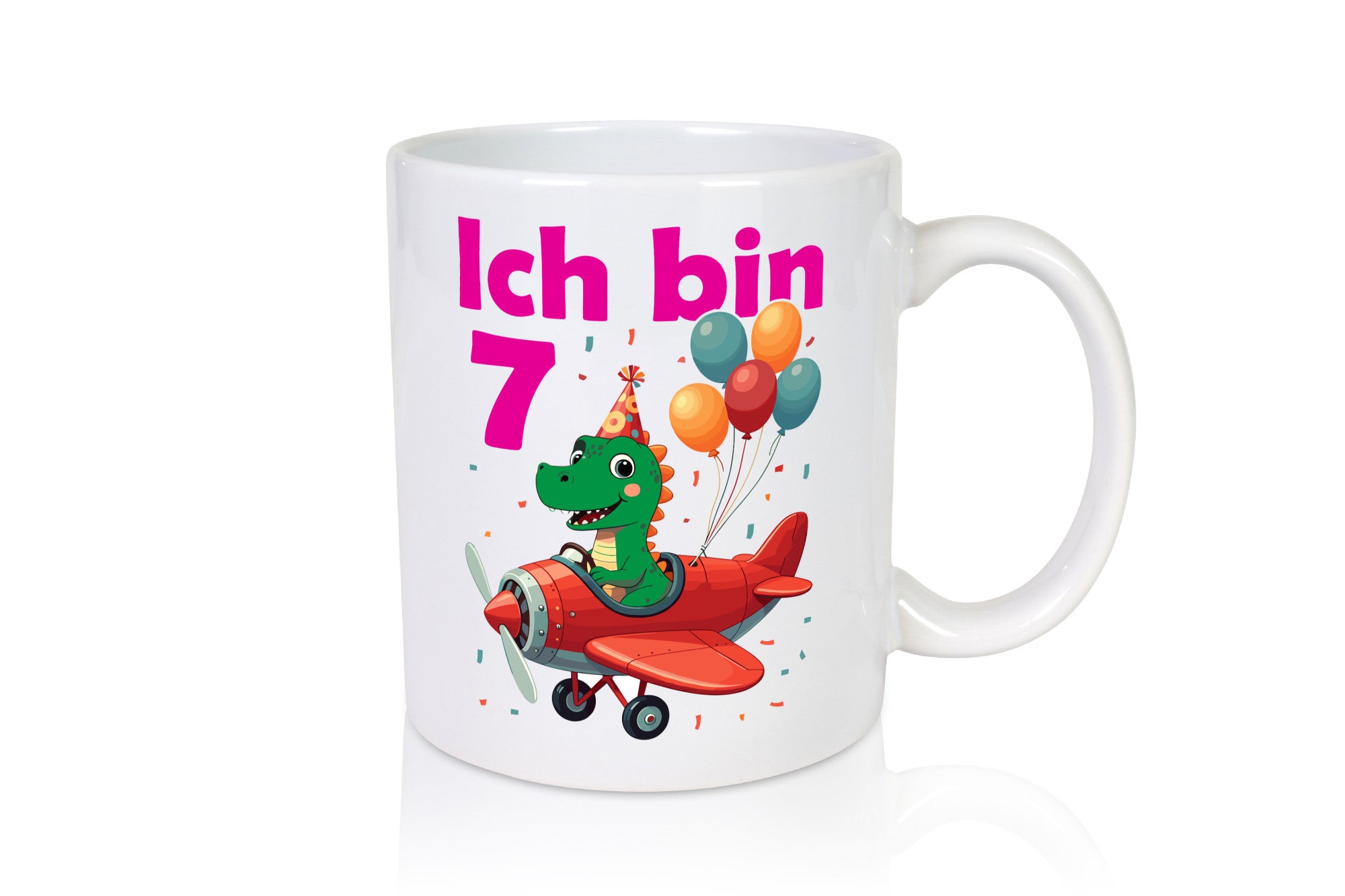 7. Geburtstag | 7 Jahre Drache Flugzeug Humor Geschenkidee Tasse