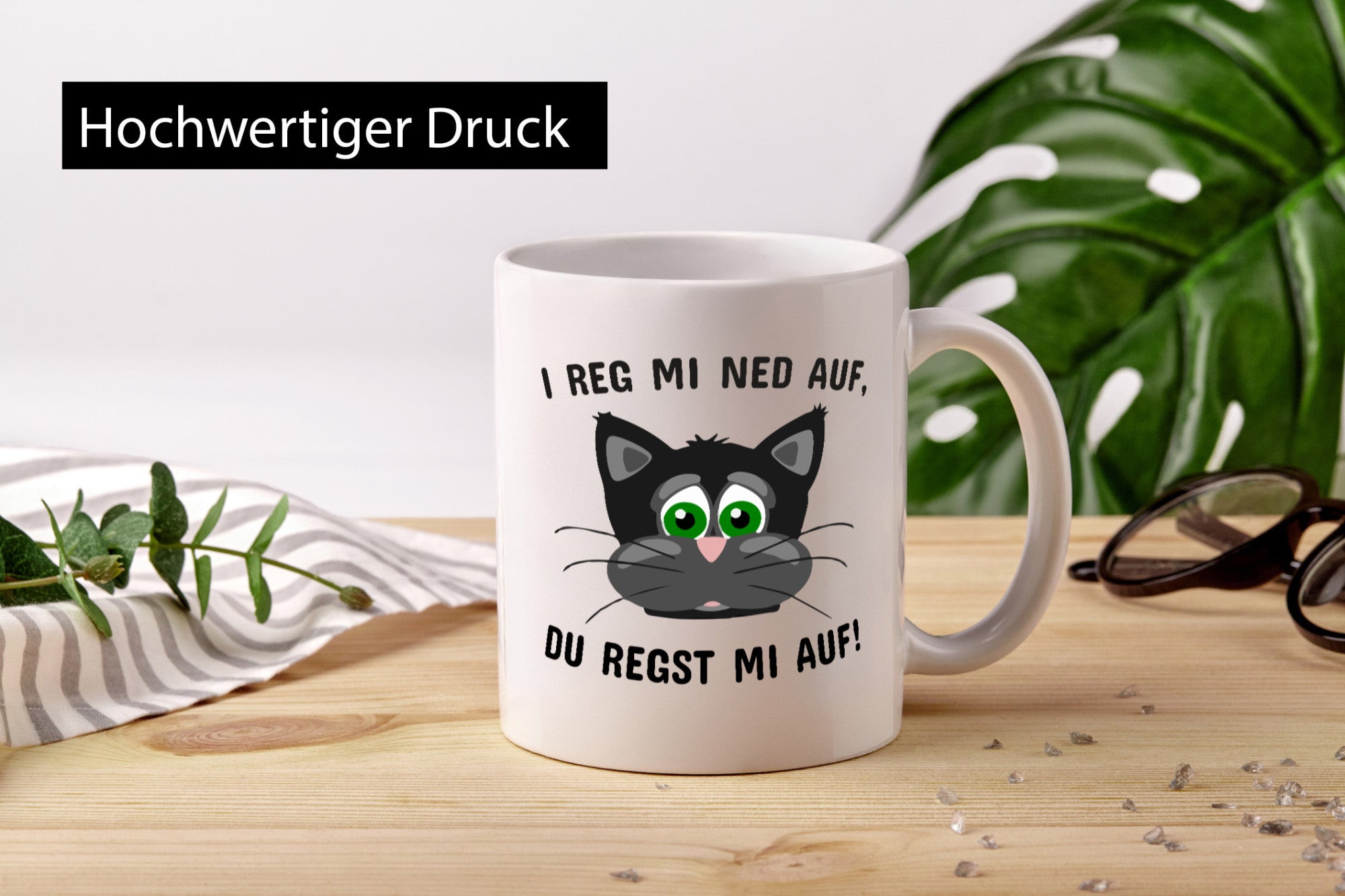 Bayrisch | Bayerisch Spruchtasse mürrische Katze lustiger Spruch Geschenk