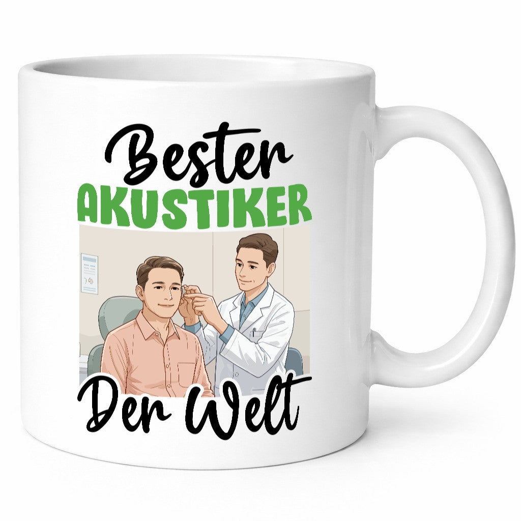 Bester Akustiker | Akustik Hörgeräteakustik v2 Humor Geschenkidee Tasse