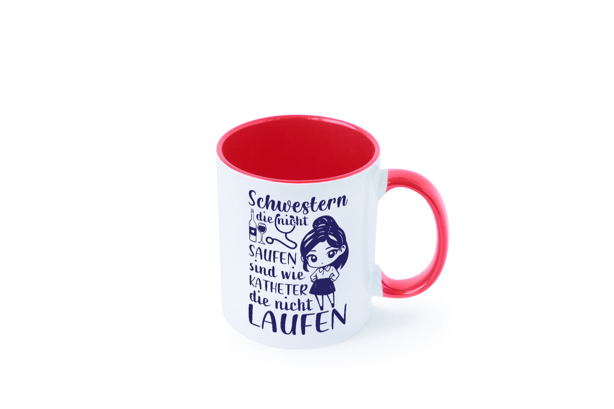 Schwestern die nicht saufen | Krankenschwester Alkolhol Geschenkidee Humor Tasse