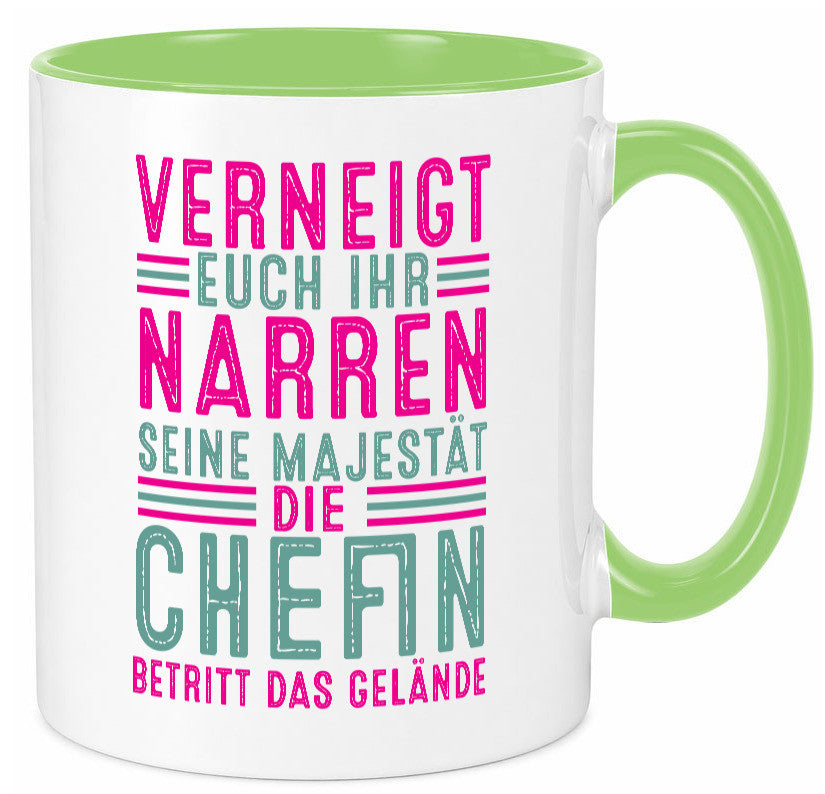 Verneigt euch: Chefin | Führungskraft Vorgesetzte v2 Humor Arbeit Kollegen Büro Tasse