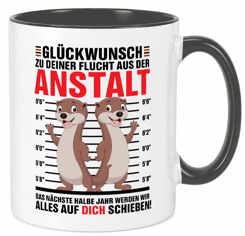 Glückwunch zur Flucht | Jobwechsel Arbeitskollegen Geschenk Arbeit Kollegen Tasse