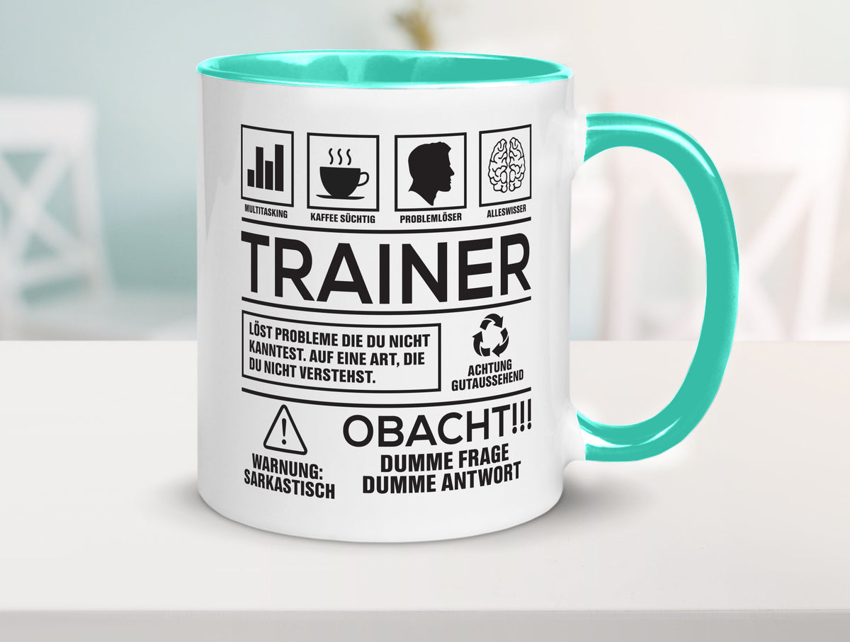 Achtung Probleme Trainer | Verein Sport lustig Humor Geschenkidee Geschenk Tasse