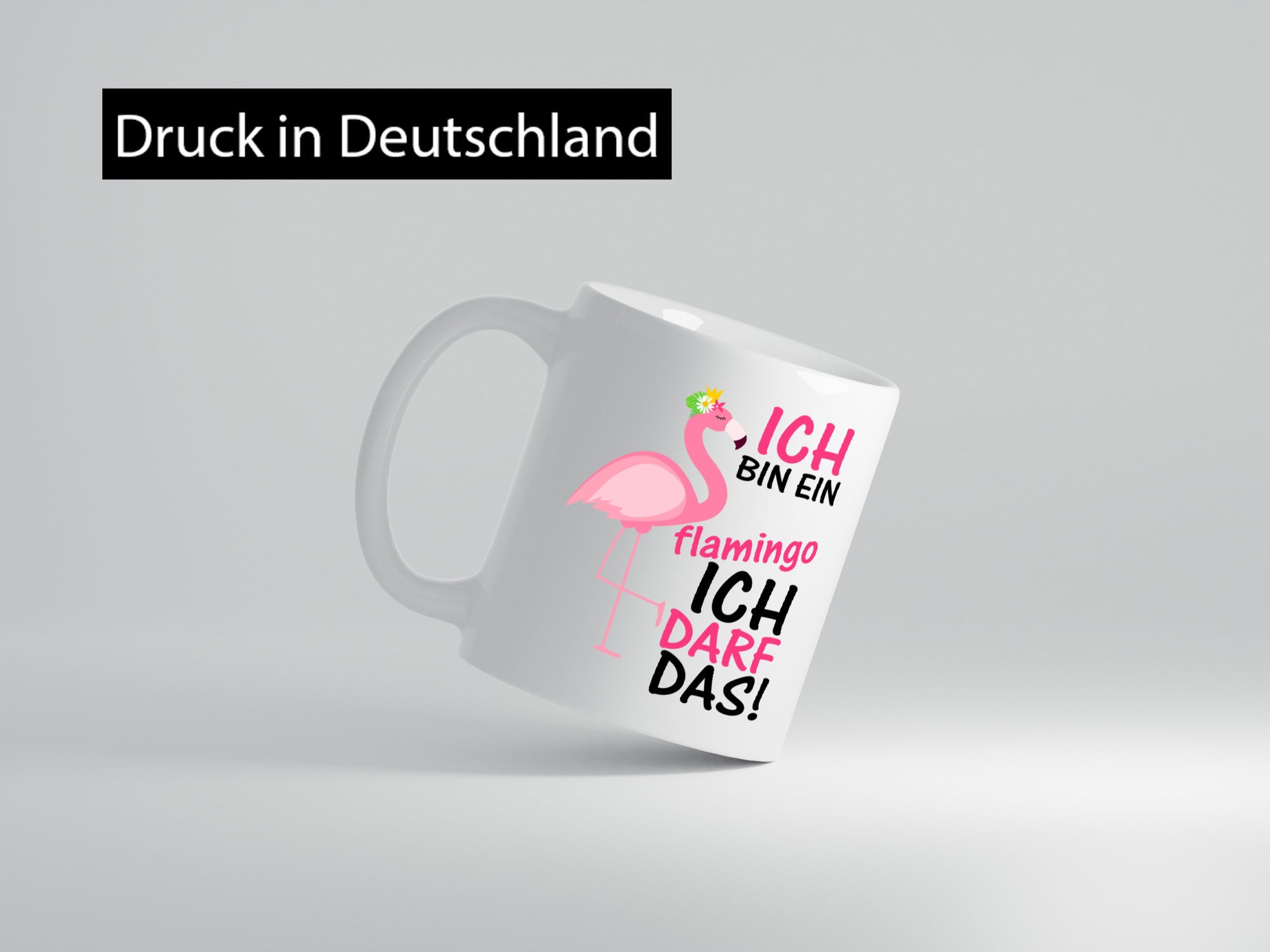 Ich bin ein Flamingo | Tier-Comic lustiger Spruch Blume Geschenk Tierliebhaber