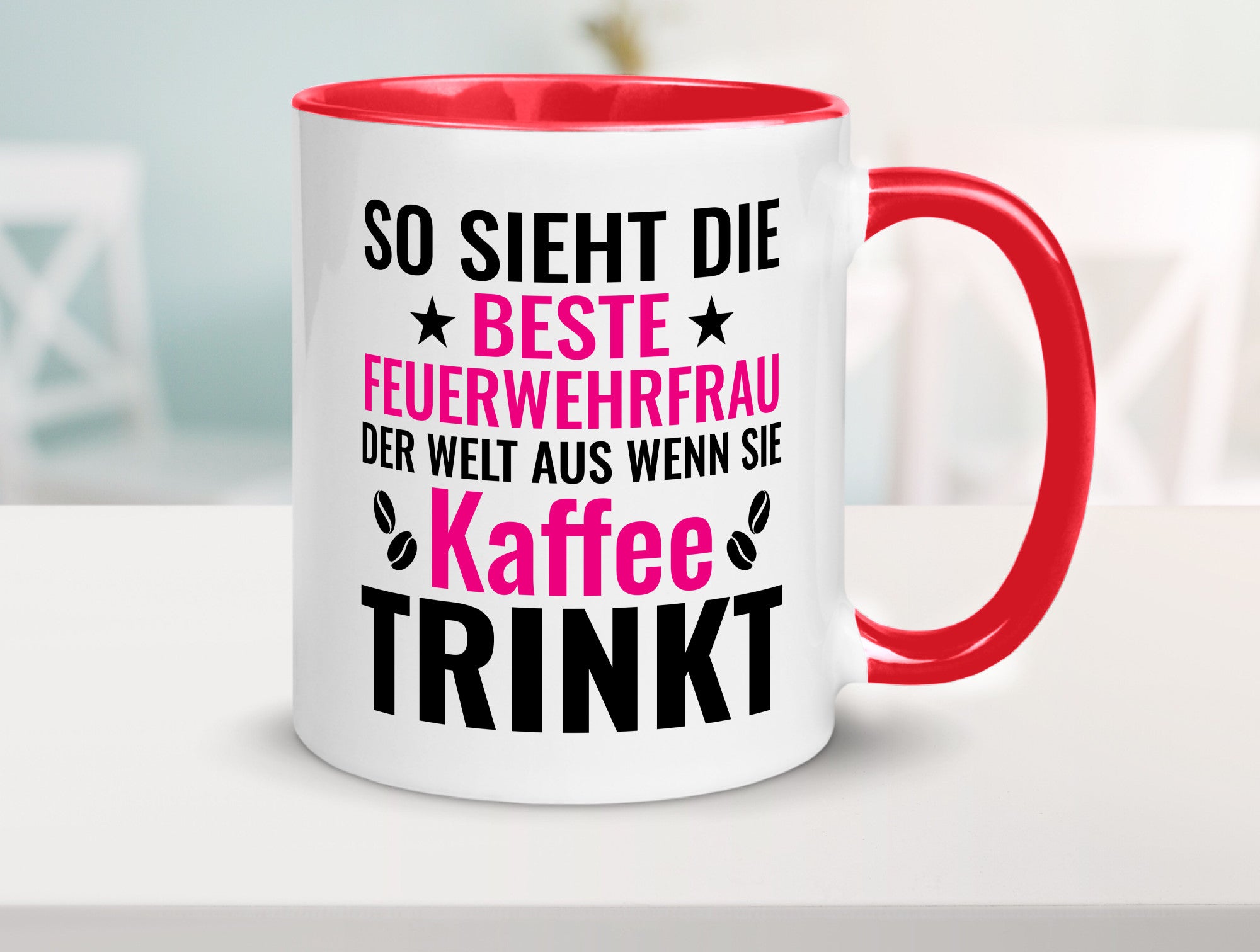 Kaffee trinkt: Feuerwehrfrau | Feuerwehr Geschenkidee Humor Tasse