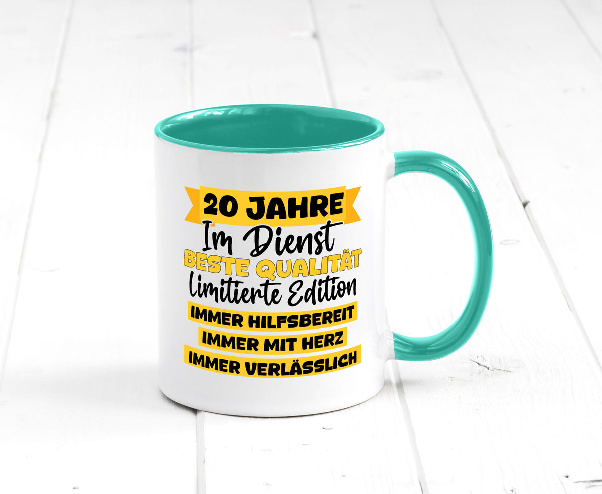 20 Jahre im Dienst | Jubiläum Arbeit v8 Geschenkidee Kollegen Büro Humor Tasse