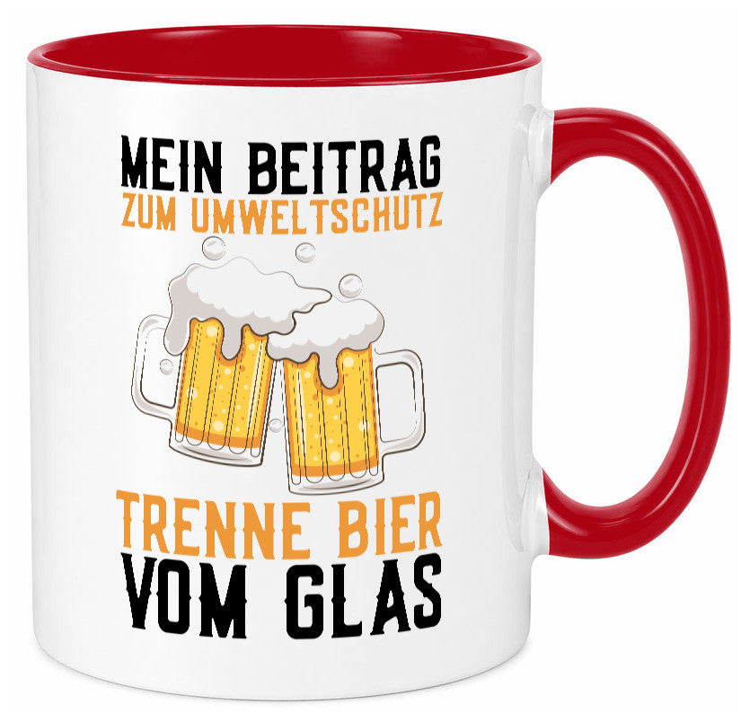 Beitrag zum Umweltschutz | Biertrinker Party Pils lustiger Spruch Geschenk Tasse