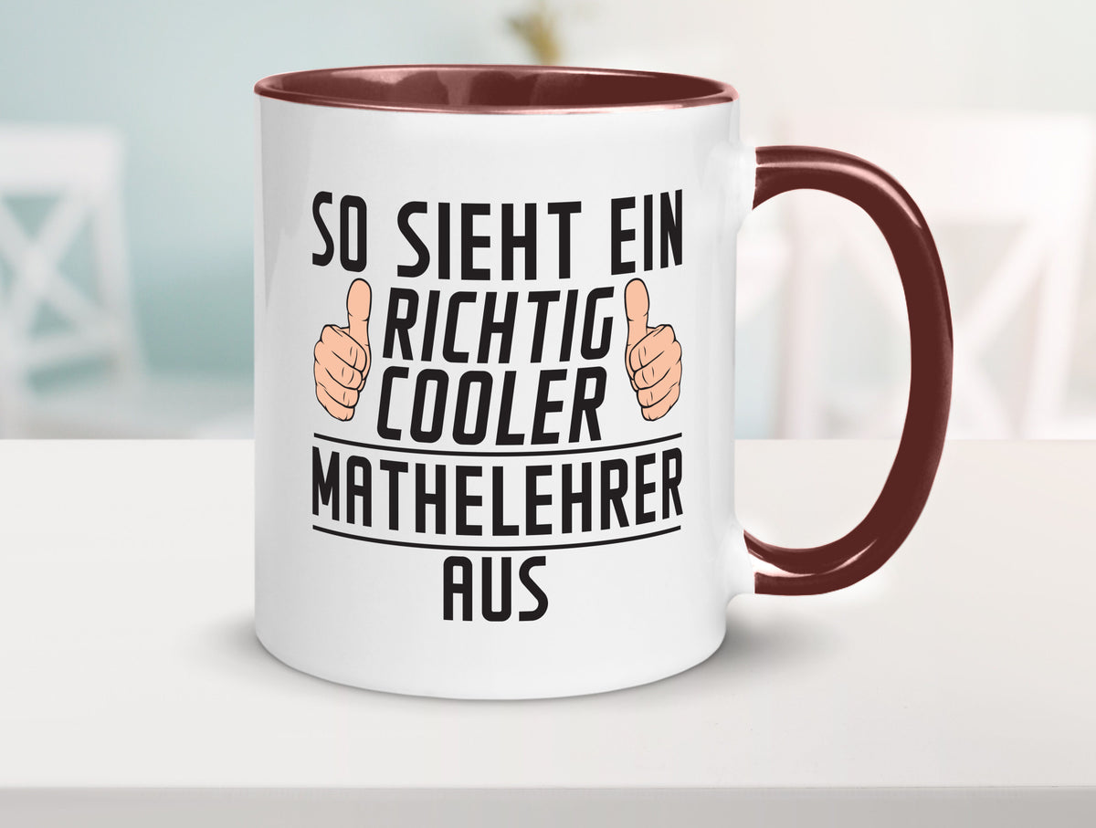 Richtig Cooler Mathelehrer | Lehrer Mathe lustig Humor Geschenkidee Geschenk Tasse