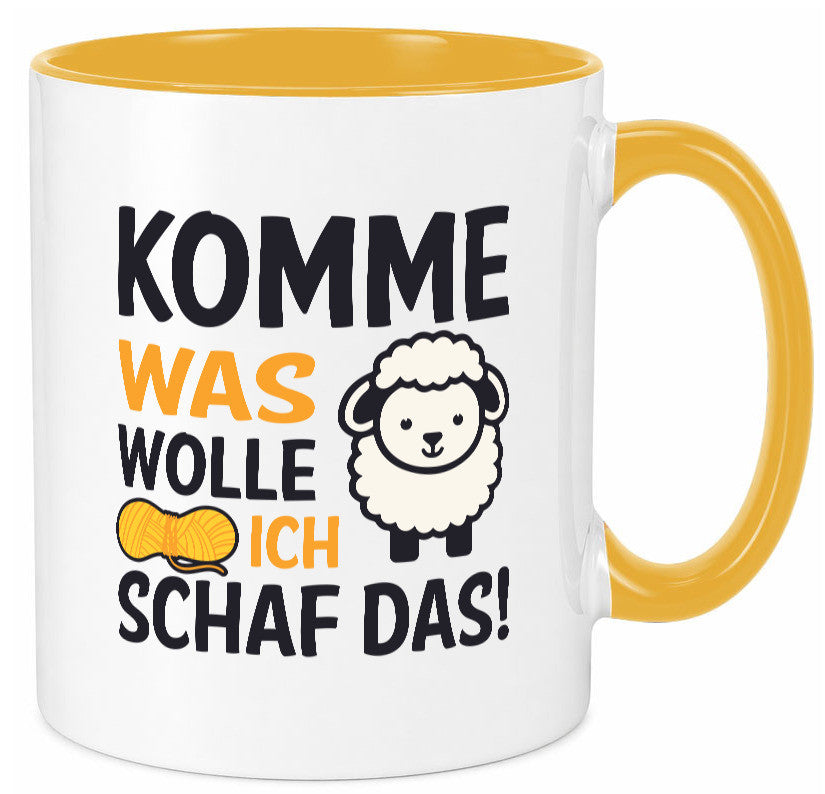 Komme was wolle, ich schaf das | Wolle Humor Geschenkidee Tasse