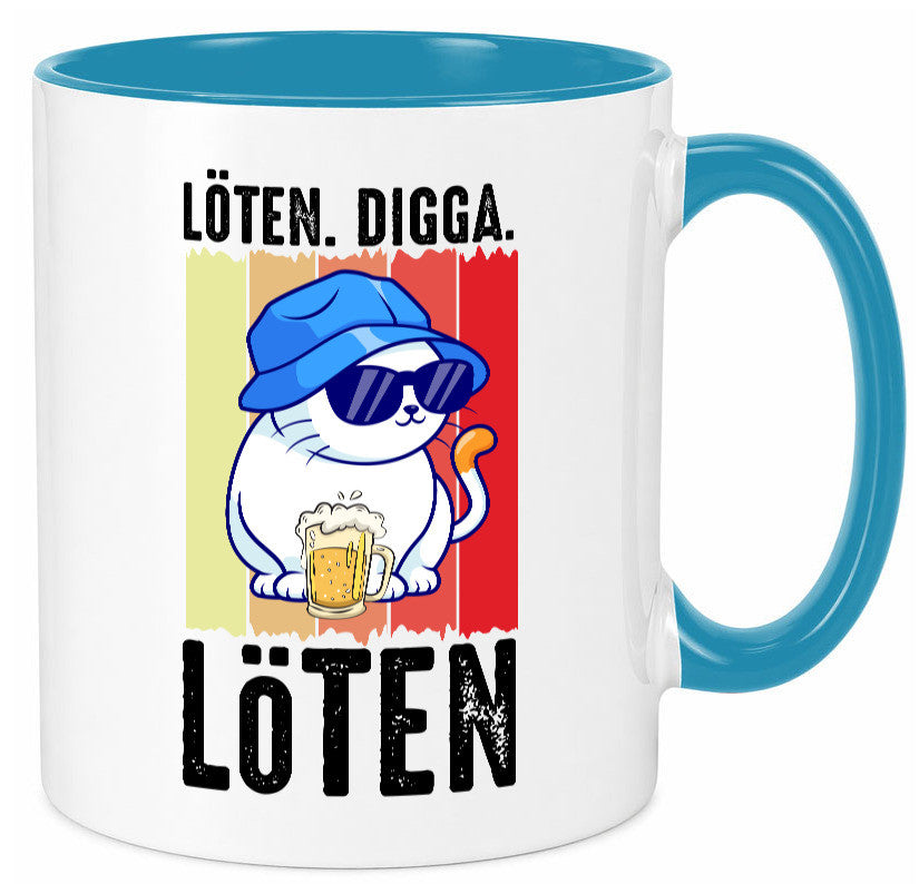 Löten Digga | Katze mit Bier Bierkatze Geschenk Tierliebhaber Humor lustiger