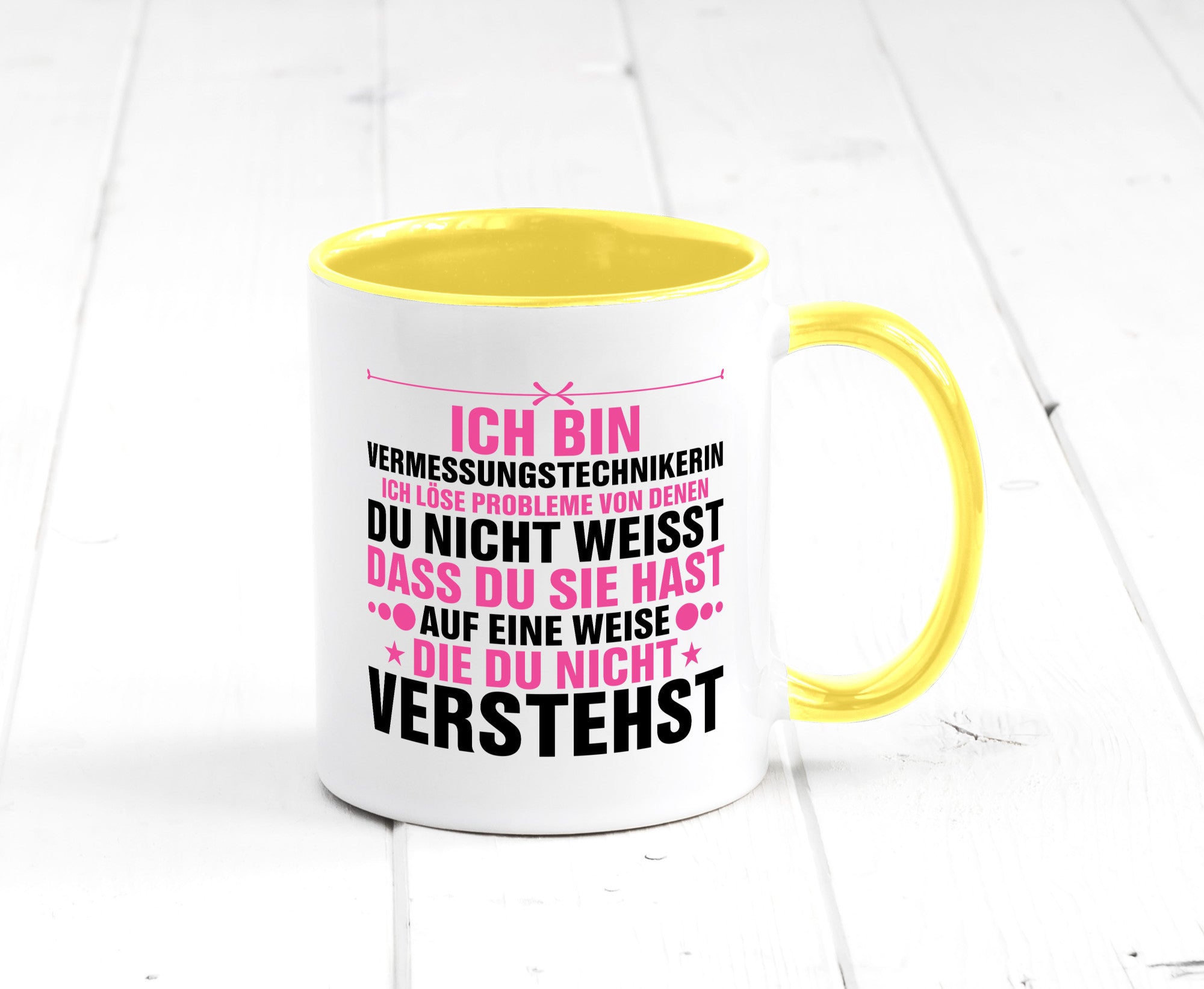 Löse Probleme: Vermessungstechnikerin | Techniker Geschenkidee Humor Tasse