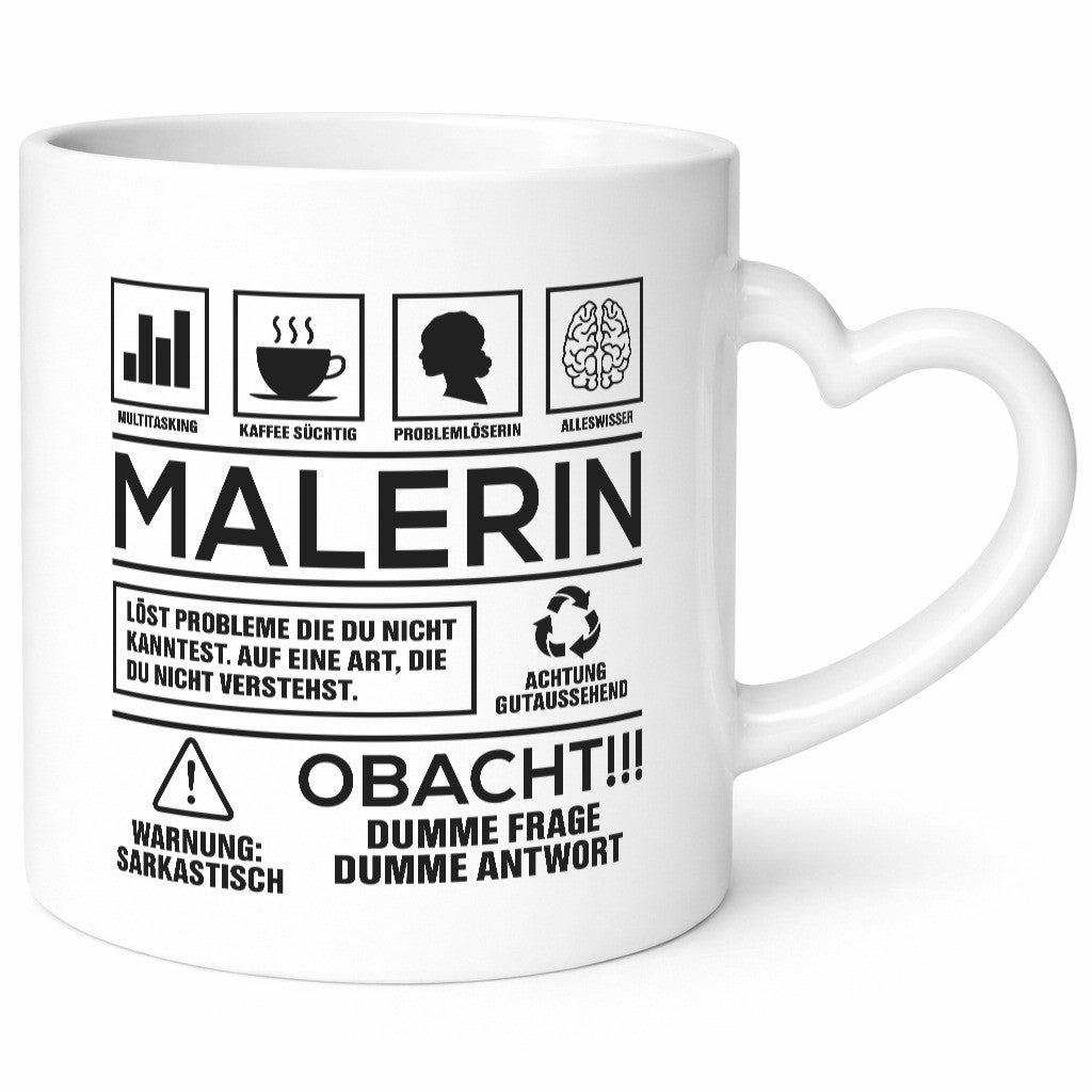 Achtung Probleme Malerin | Malerinnen lustig Humor Geschenkidee Geschenk Tasse