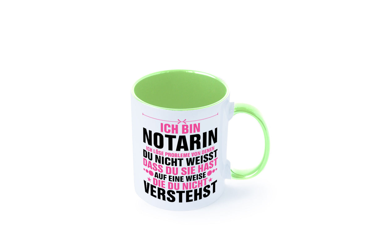 Löse Probleme: Notarin | Juristin v2 lustiger Spruch Geschenk Humor Tasse