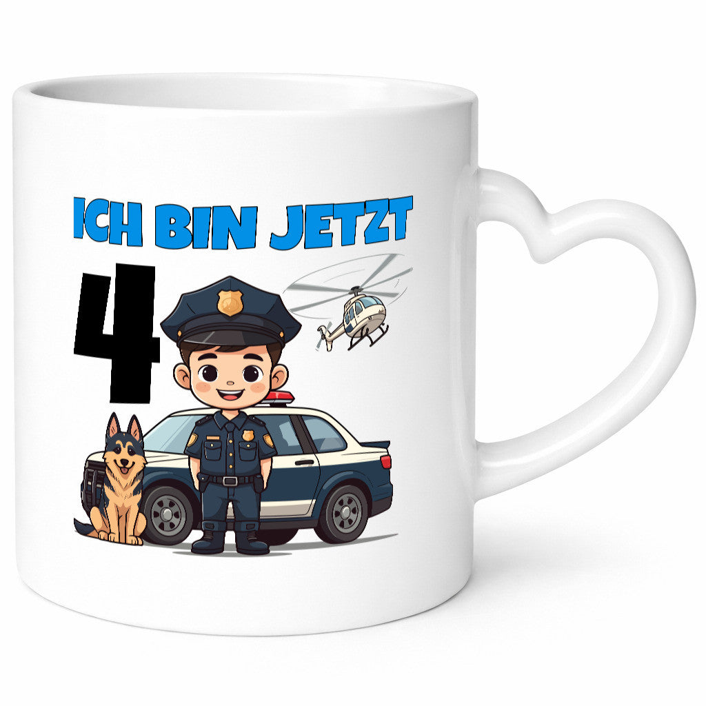 4. Geburtstag | 4 Jahre Polizei Kind Polizeiauto Humor Geschenkidee Tasse