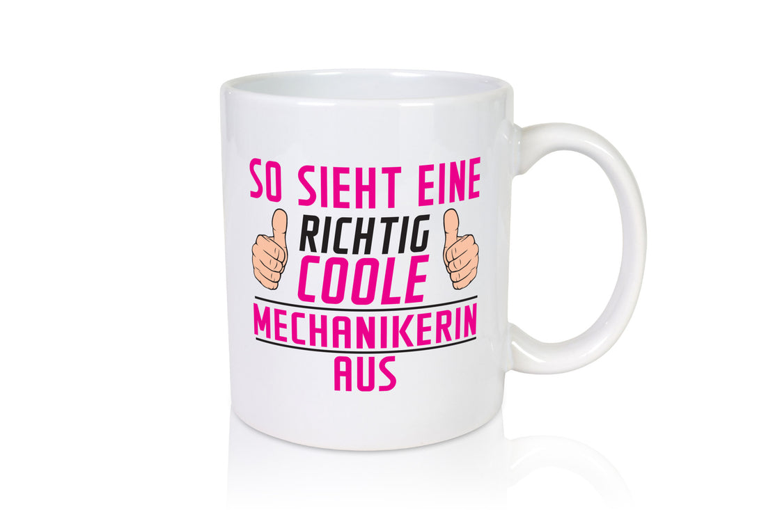 Richtig Coole Mechanikerin | KFZ lustig Humor Geschenkidee Geschenk Tasse