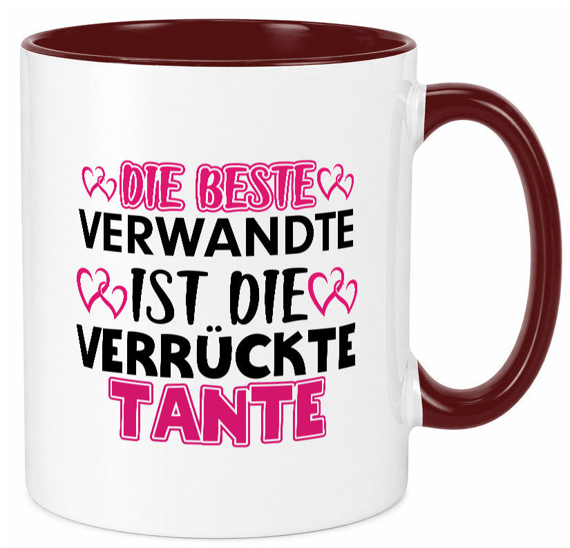 Verrückte Tante | Spruch Patentante Verwandtschaft lustiger Geschenk Humor Tasse