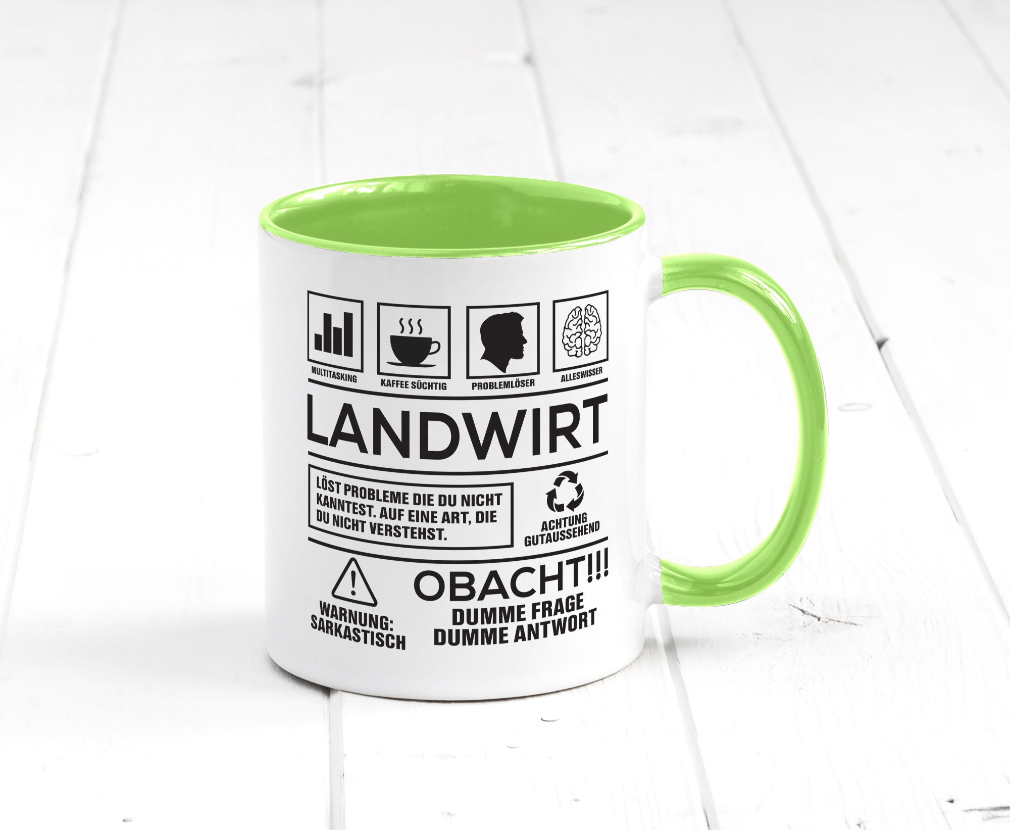 Achtung Probleme Landwirt | Bauer Landwirtschaft Geschenkidee Humor Tasse