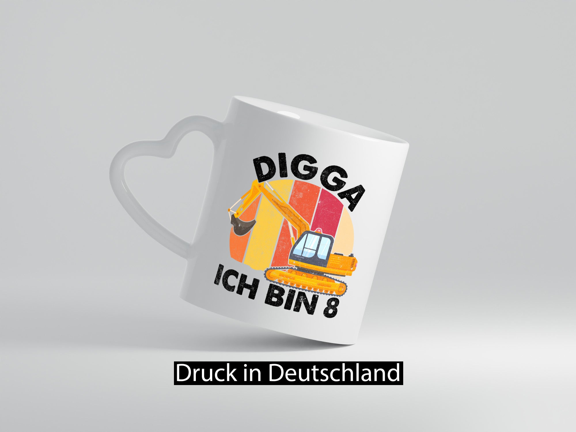 8. Geburtstag | 8 Jahre Bagger Digga Geschenk Geschenkidee lustiger Spruch Tasse