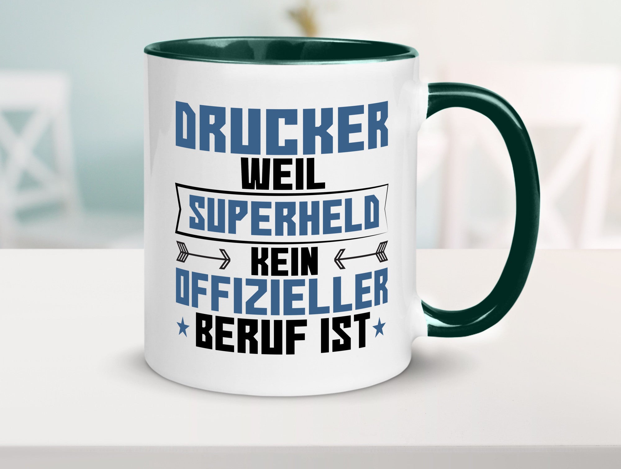 Superheld Drucker | Druckerei Print Medien Humor Geschenkidee Tasse