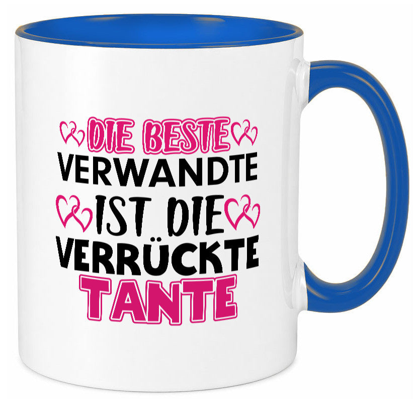Verrückte Tante | Spruch Patentante Verwandtschaft lustiger Geschenk Humor Tasse
