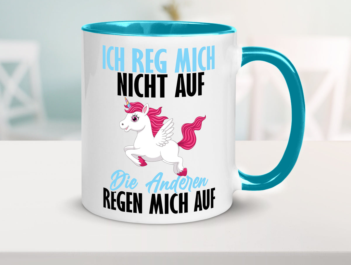 Ich reg mich nicht auf lustiger Spruch Geschenk Humor Geschenkidee Tasse