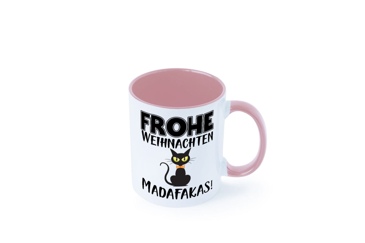 Frohe Weihnachten Madafakas! | Katze Tasse Vintage lustiger Spruch Geschenk