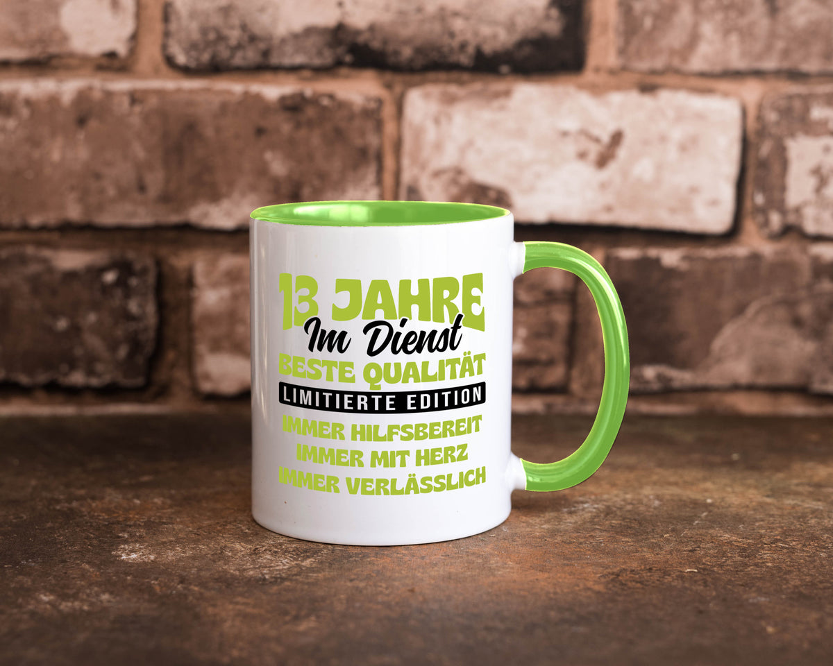 13 Jahre im Dienst | Jubiläum Arbeit v4 lustig Kollegen Büro Geschenk Tasse