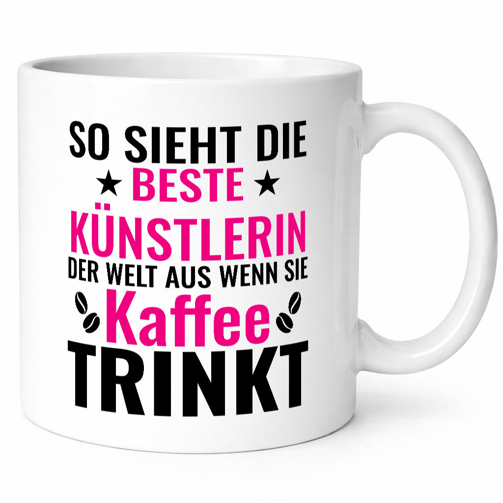 Kaffee trinkt: Künstlerin| Kunst Humor Geschenkidee Tasse