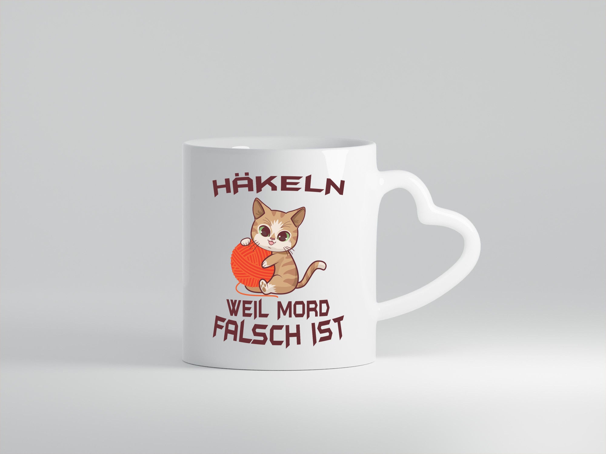 Häckeln weil morg Falsch ist | Katze lustig Tierliebhaber Humor Geschenk Tasse