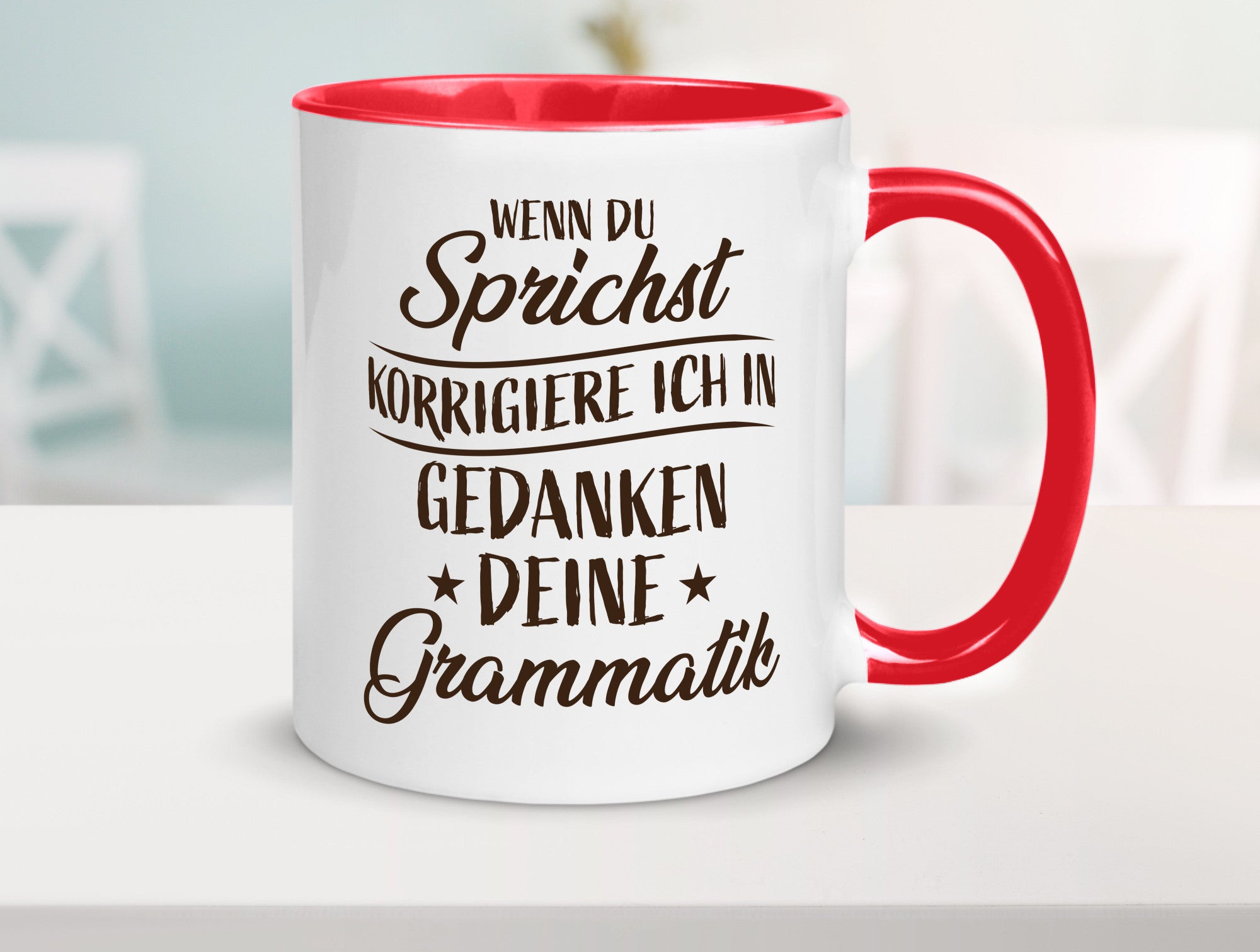 Grammatik korrigieren während du sprichst | Sterne lustig Humor Geschenkidee