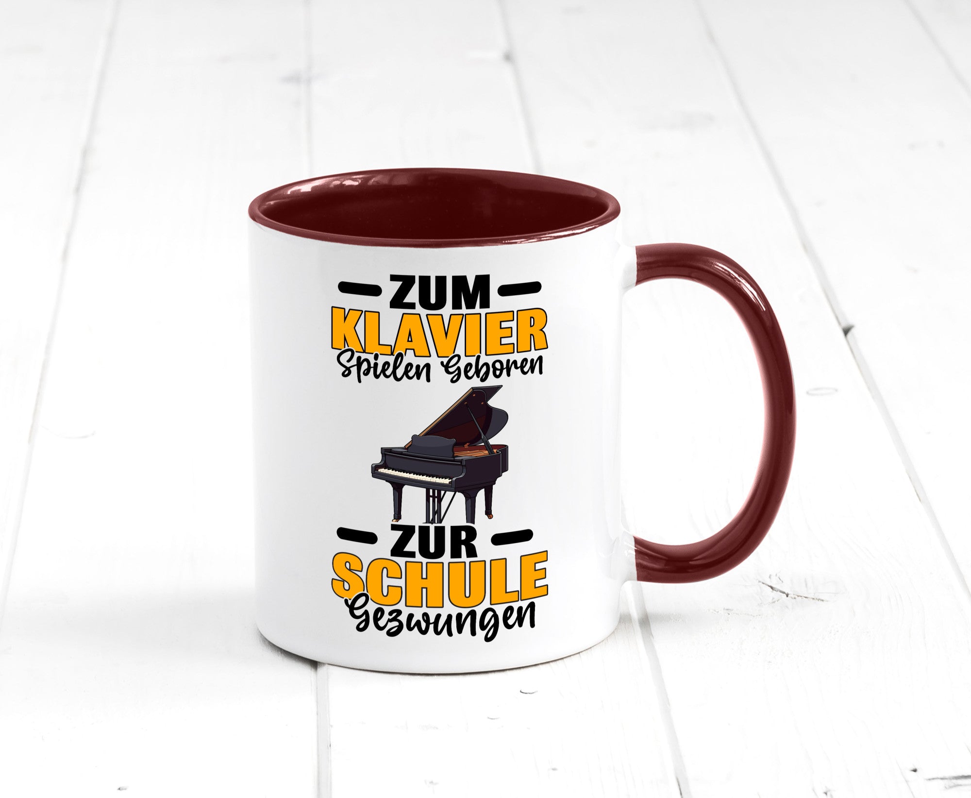 Zum Klavier spielen geboren zur Schule gezwungen v2 lustiger Spruch Geschenk