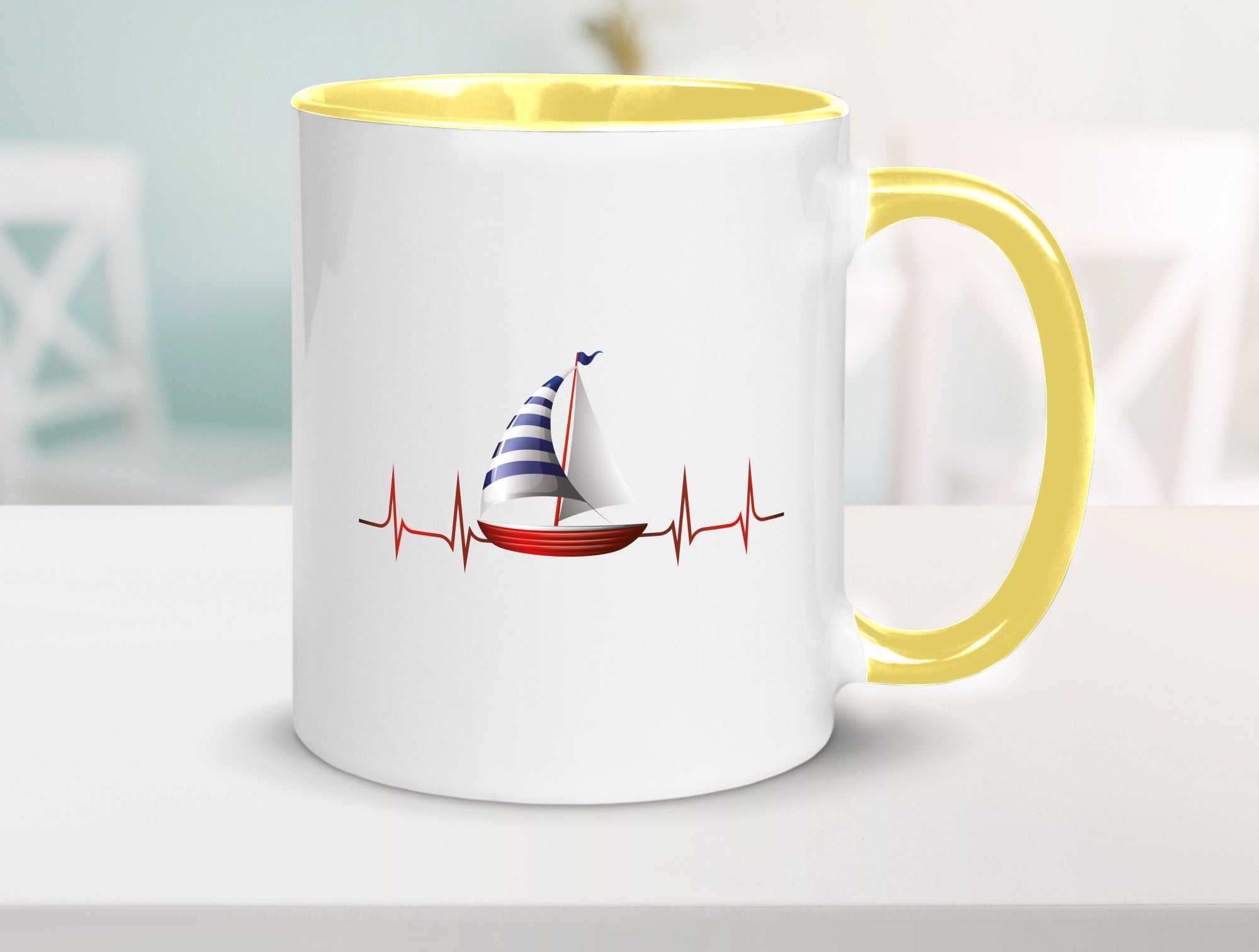 Segelboot Herzschlag | Segler segeln Boot Kapitän Geschenk Humor Geschenkidee
