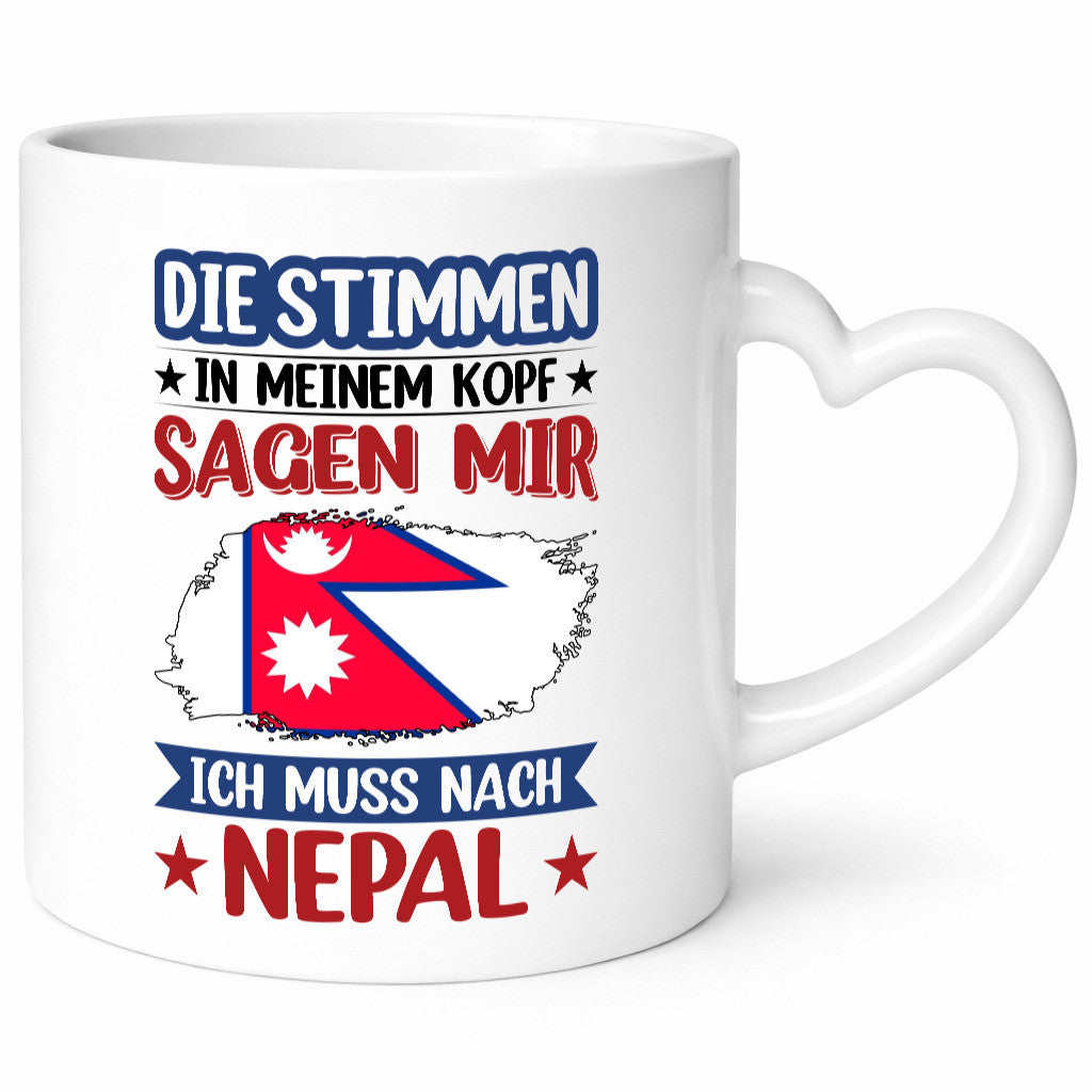 Nepal | Urlaub Stimmen in meinem Kopf Traumland Humor Geschenkidee Tasse