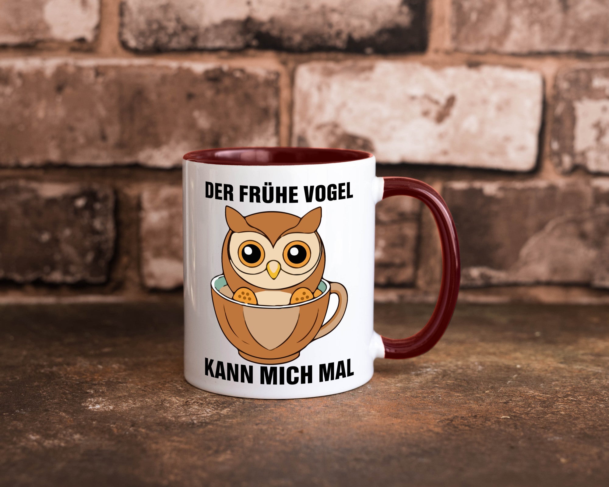 Der frühe Vogel kann mich mal | Eule Morgenmuffel v2 lustiger Spruch Geschenk