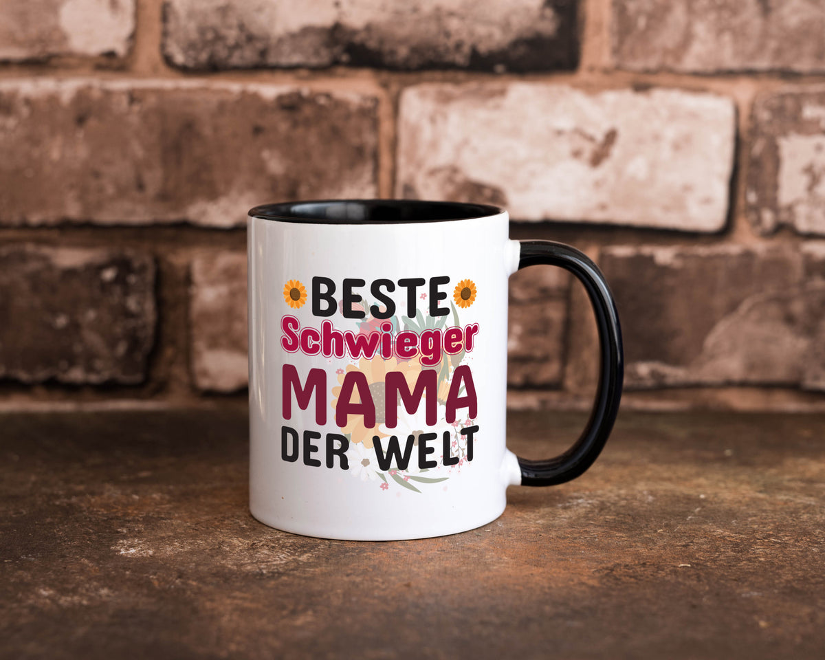 Beste Schwiegermama | Schwiegermutter Tasse Blumen Humor Familie Geschenkidee