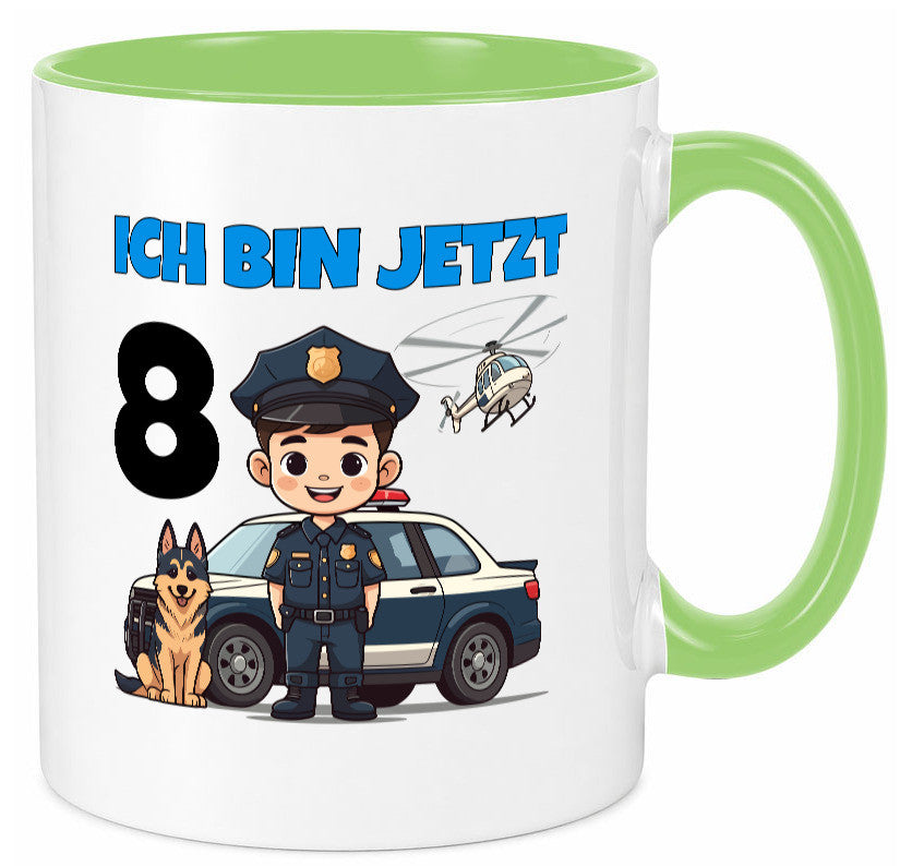 8. Geburtstag | 8 Jahre Polizei Kind Polizeiauto lustig Geschenkidee Geschenk Tasse