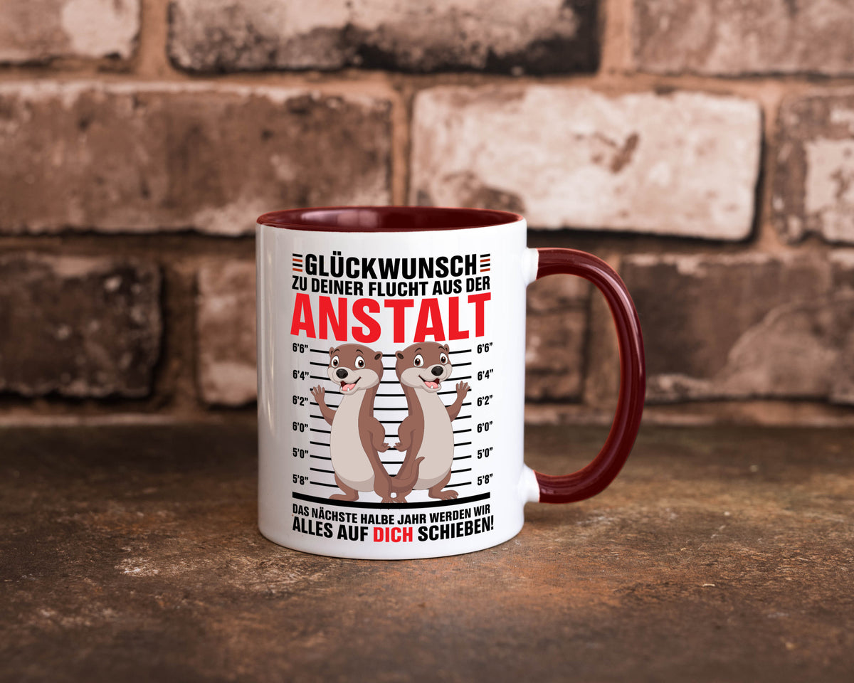 Glückwunch zur Flucht | Jobwechsel Arbeitskollegen Geschenk Arbeit Kollegen Tasse