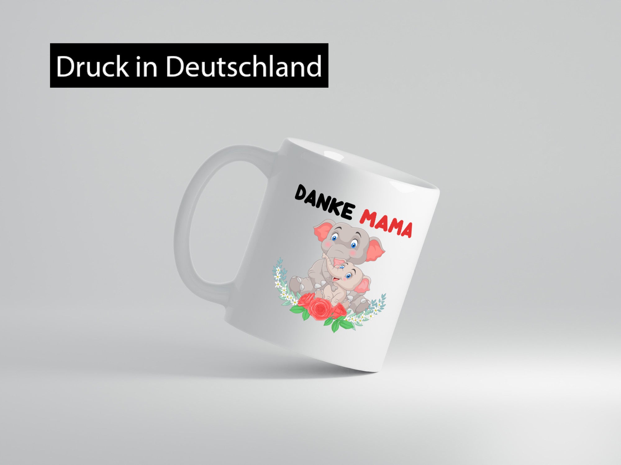 Danke Mama | Elefanten Mutter und Kind lustiger Spruch Geschenk Familie