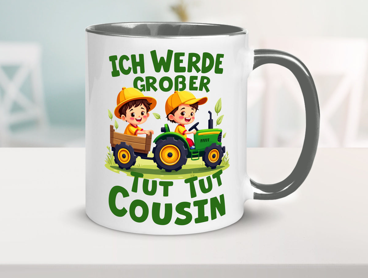 Ich werde Großer Cousin | Familie Bauer lustiger Spruch Geschenk Geschenkidee Tasse