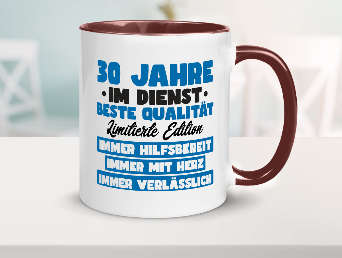 30 Jahre im Dienst | Jubiläum Arbeit v7 lustig Kollegen Büro Geschenk Tasse