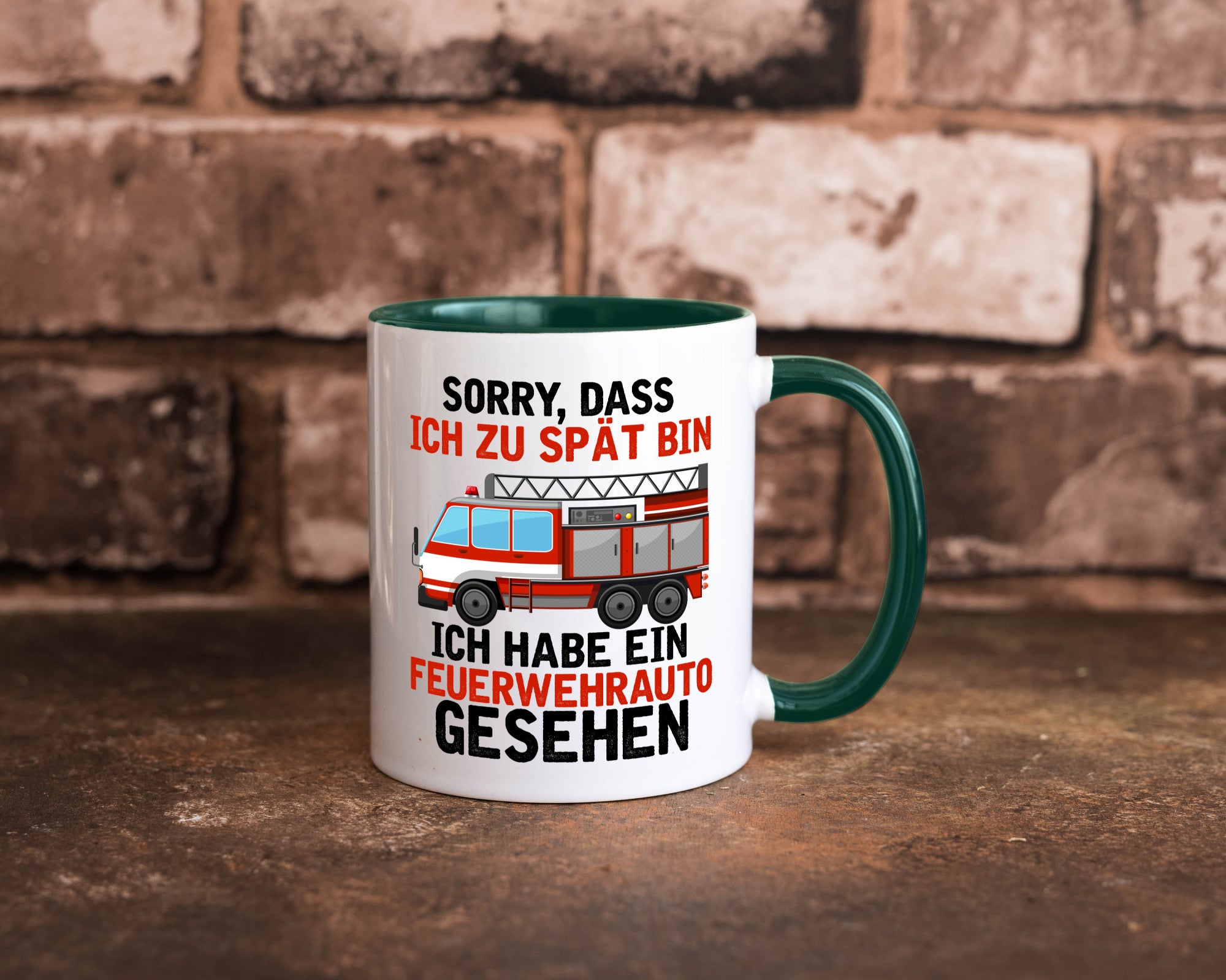 Ich hab ein feuerwehrauto gesehen | lustig Humor Geschenkidee Geschenk Tasse