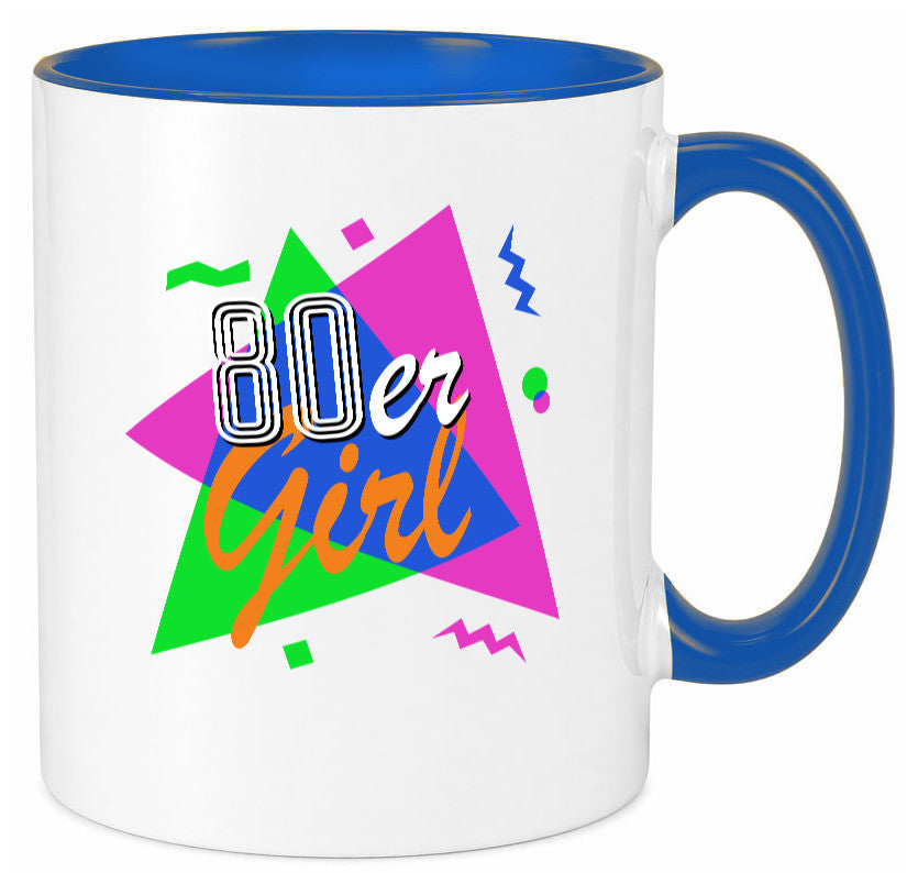 80er Girl - Jahre bunt + verrückt retro Humor Geschenkidee Tasse