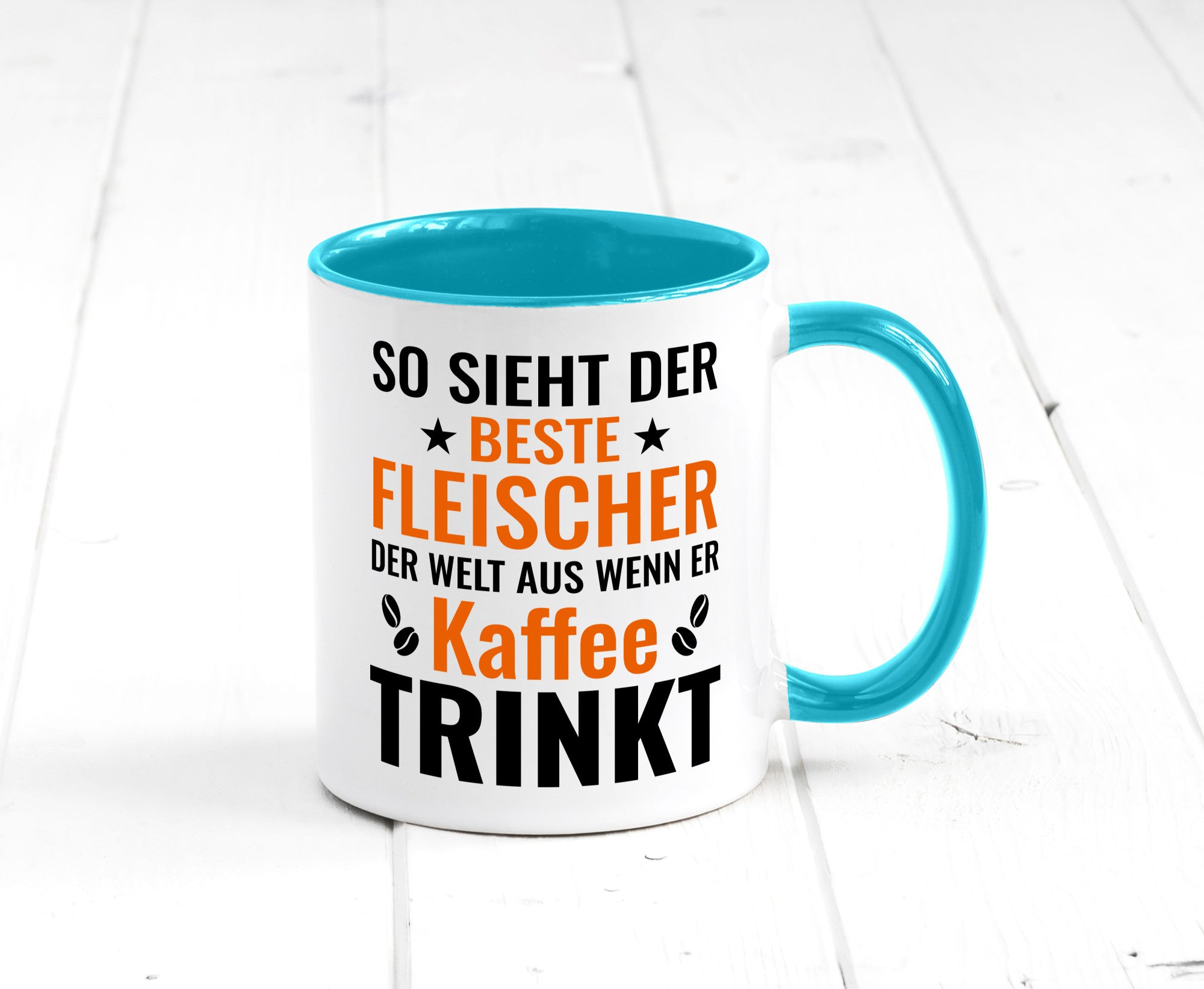 Kaffee trinkt: Fleischer | Schlachterei Humor Geschenkidee Tasse