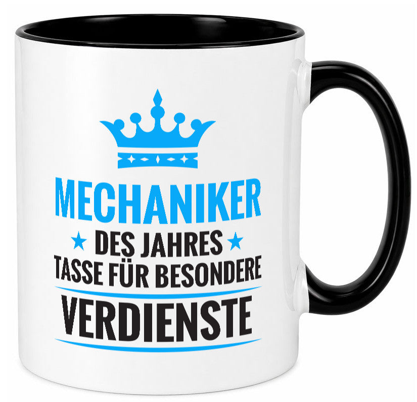 Besonderer Verdienst: Mechaniker | KFZ Werkstatt Geschenkidee Humor Tasse