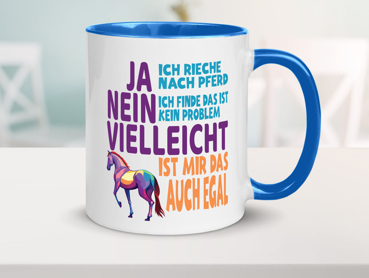 Ja ich Rieche nach Pferd | Reiten Pferdestall lustiger Spruch Geschenk Humor Tasse