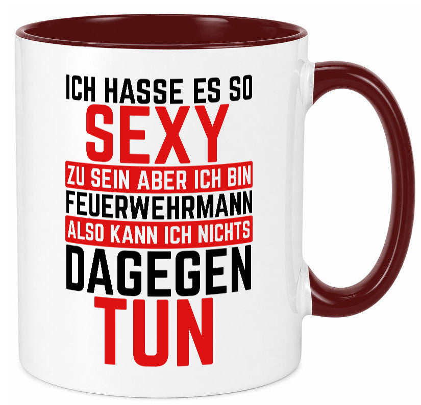 Sexy Feuerwehrmann | Helden Flammen Brandeinsatz lustig Humor Geschenkidee Tasse