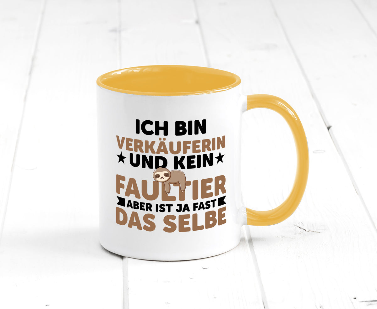 Ich bin kein Faultier: Verkäuferin| Kollegin | Verkaufsjob v2 lustig Arbeit Tasse